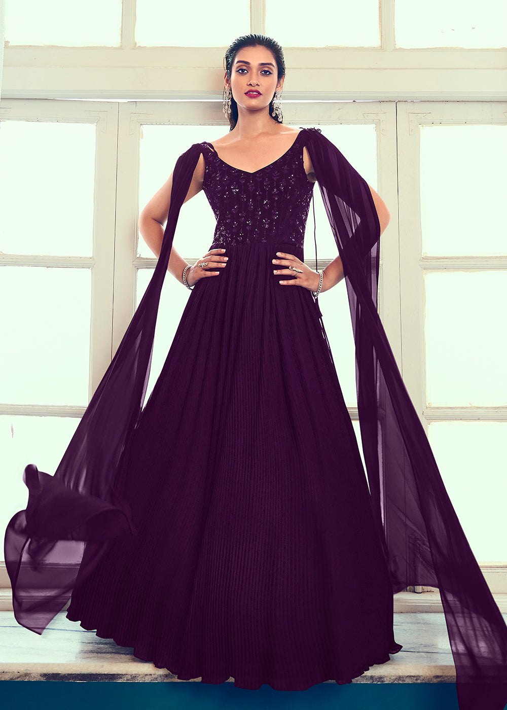 Shop Black Partywear Crepe Printed Gown Online Shopping for Girls & Women –  HATKE BRIDE